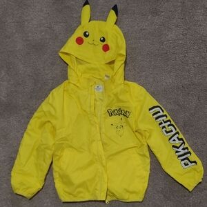 Pokémon Pikachu Yellow Lightweight Jacket with Ears - H&M Kids Size 5-6Y